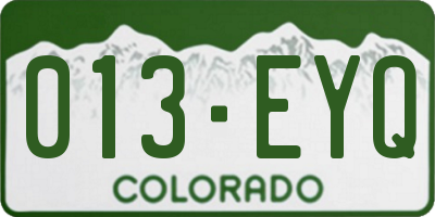 CO license plate 013EYQ