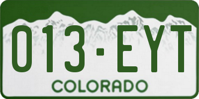 CO license plate 013EYT