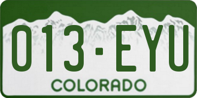 CO license plate 013EYU