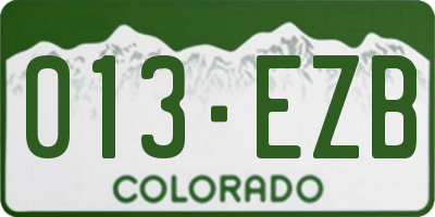 CO license plate 013EZB