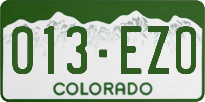 CO license plate 013EZO