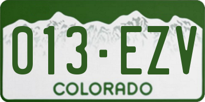 CO license plate 013EZV