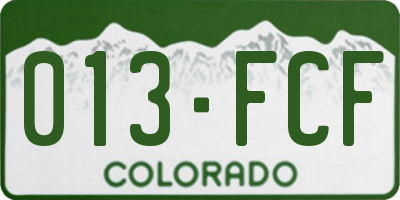 CO license plate 013FCF