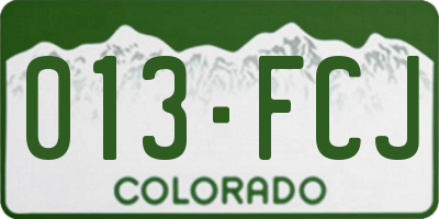 CO license plate 013FCJ