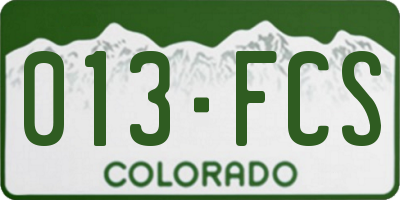 CO license plate 013FCS