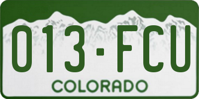 CO license plate 013FCU