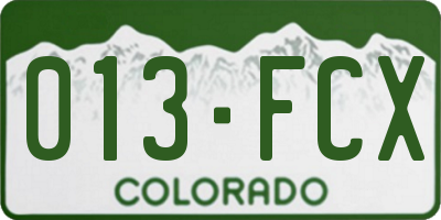 CO license plate 013FCX