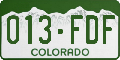 CO license plate 013FDF