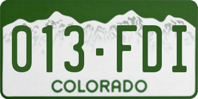 CO license plate 013FDI