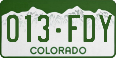 CO license plate 013FDY