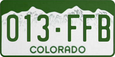 CO license plate 013FFB