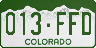 CO license plate 013FFD