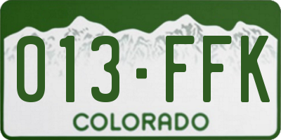 CO license plate 013FFK