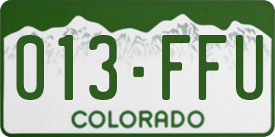 CO license plate 013FFU