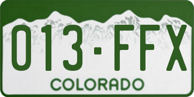 CO license plate 013FFX