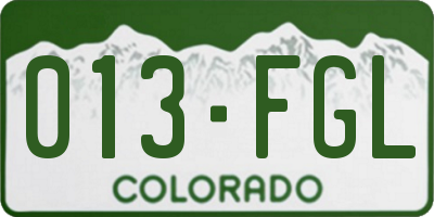 CO license plate 013FGL