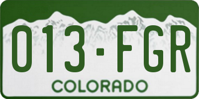 CO license plate 013FGR