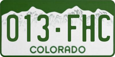 CO license plate 013FHC