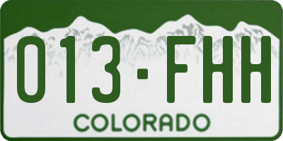 CO license plate 013FHH