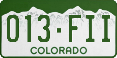 CO license plate 013FII