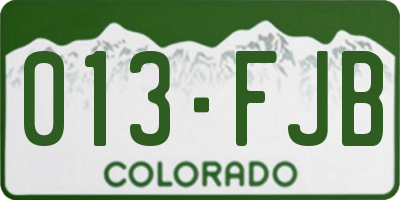 CO license plate 013FJB