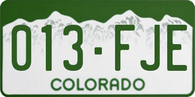 CO license plate 013FJE