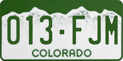 CO license plate 013FJM