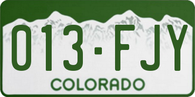 CO license plate 013FJY