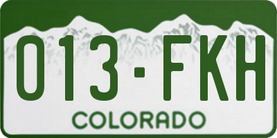 CO license plate 013FKH