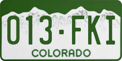 CO license plate 013FKI