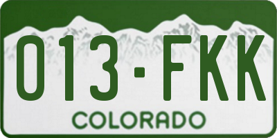 CO license plate 013FKK