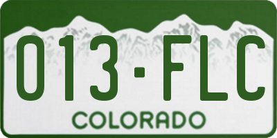 CO license plate 013FLC
