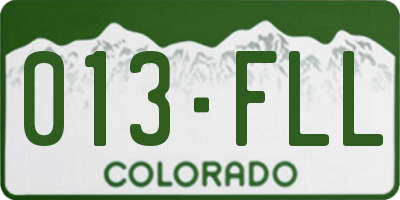 CO license plate 013FLL