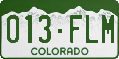 CO license plate 013FLM