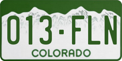 CO license plate 013FLN