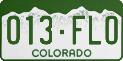 CO license plate 013FLO