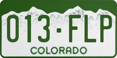 CO license plate 013FLP