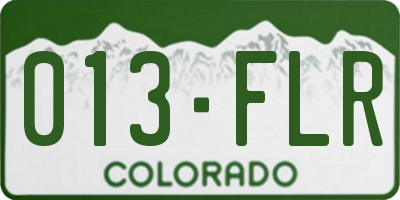 CO license plate 013FLR
