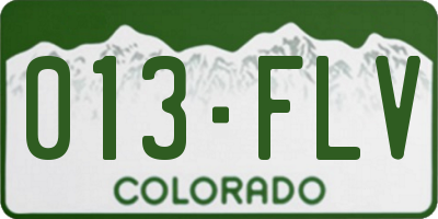CO license plate 013FLV