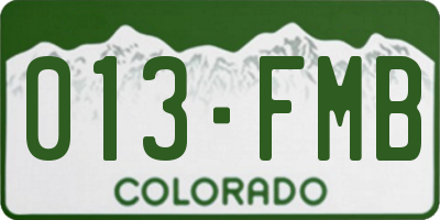 CO license plate 013FMB