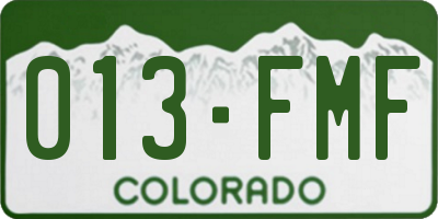 CO license plate 013FMF