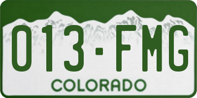 CO license plate 013FMG