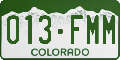 CO license plate 013FMM
