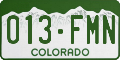 CO license plate 013FMN