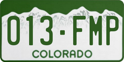 CO license plate 013FMP