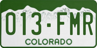 CO license plate 013FMR