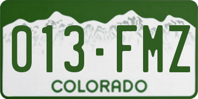 CO license plate 013FMZ
