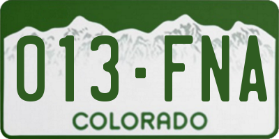 CO license plate 013FNA