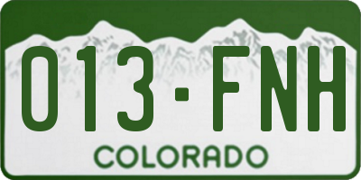 CO license plate 013FNH