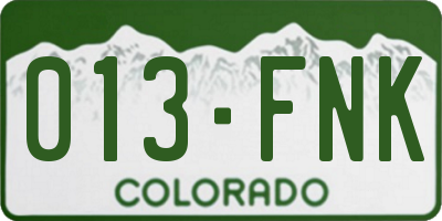CO license plate 013FNK